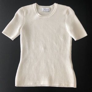 Yigal Azrouel Women’s Ivory Waffle Knit Top